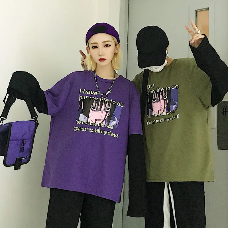 YouGeMan Осенняя Футболка женская одежда Корейский Ulzzang Harajuku уличная хип-хоп