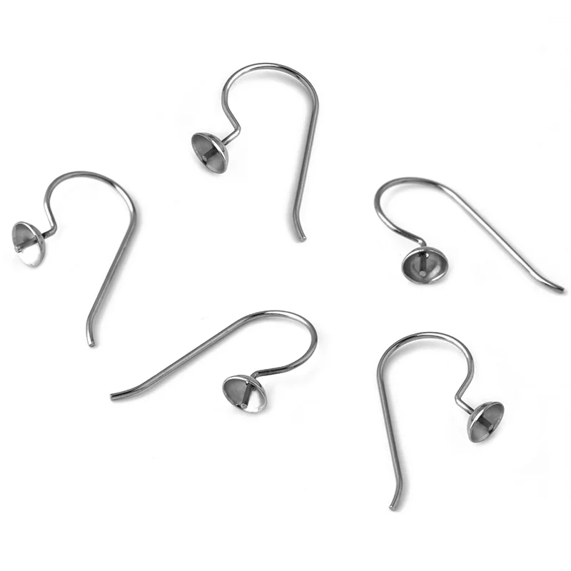 20PCS Stainless Steel Earring Hook Base DIY Earring Accessories For Jewelry Making Handmade Earrings For Women 25*15mm