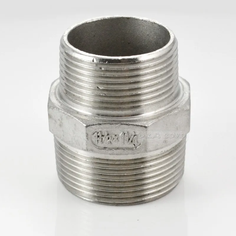 MEGAIRON Высокое качество 1-1/" x1-1/4" шестигранный ниппель с резьбой редуктор Мужской х Мужской трубы фитинги из нержавеющей стали SS304 самогон