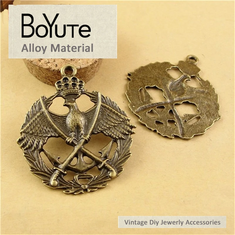 

BoYuTe (20 Pieces/Lot) 55*50MM Vintage Style Antique Bronze Plated Zinc Alloy Eagle Pendants Diy Jewelry Accessories Wholesale