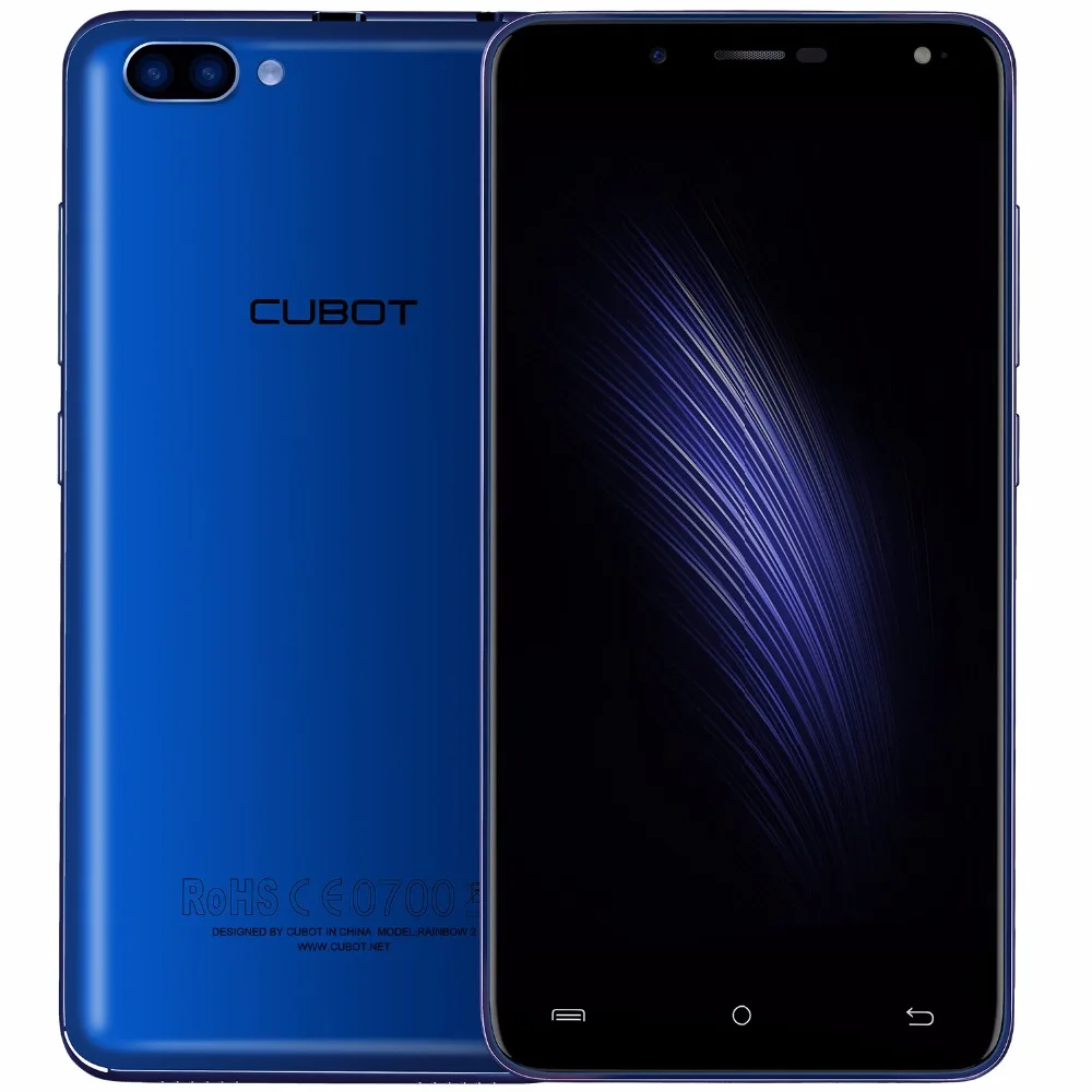 CUBOT Rainbow 2 5.0 Inch MTK6580A Quad Core Smartphone 1GB RAM 16GB ROM Rear Dual Cameras Cell Phone Android 7.0 Mobile | Мобильные