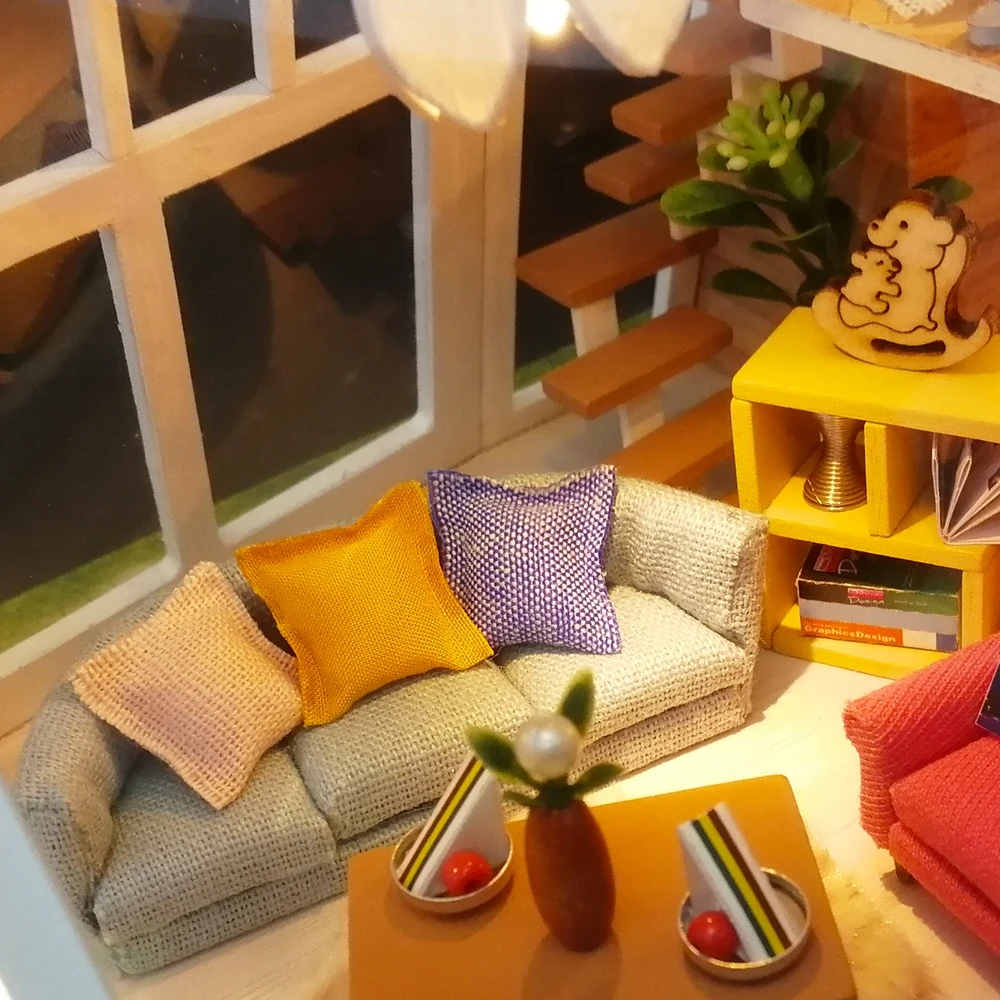Новинка кукольный домик DollhouseToys для детей миниатюрный сделай сам С Пылезащитным