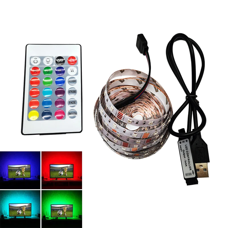 Светодиодная лента USB RGB 5 В ПК 3528 50 см 1 м светодиодный светильник s не является