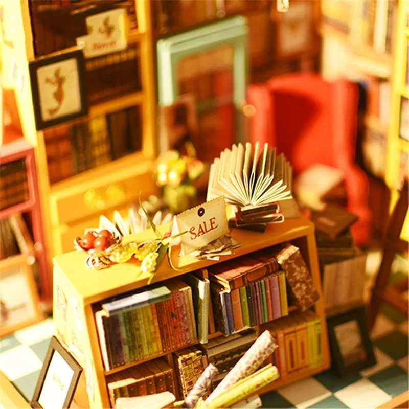 Cuteroom ручная работа DIY Кукольный дом книжный магазин кукольный домик Миниатюрный