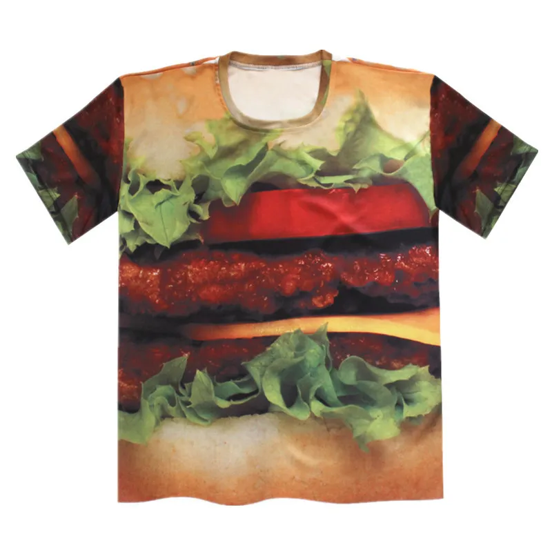 

2019 Summer New Boy Girl 3D T Shirt Hamburger Print Brand Design Clothes Children Cool T-Shirt Short Sleeve Tee Tops Size 95-155