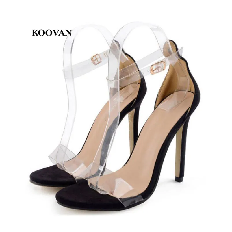 Koovan Women Sandals 2018 New Women's Shoes Transparent Film With High-heel Definition Fashion Large Size 43 | Обувь