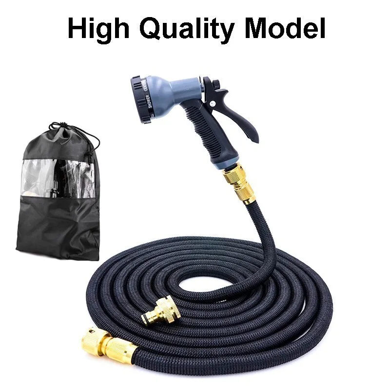 High-quality Black 25Ft-200Ft садовый шланг расширяемый волшебный гибкий шланг для воды шланг ЕС пластиковые шланги труба с распылителем для полива - Цвет: High-quality Black