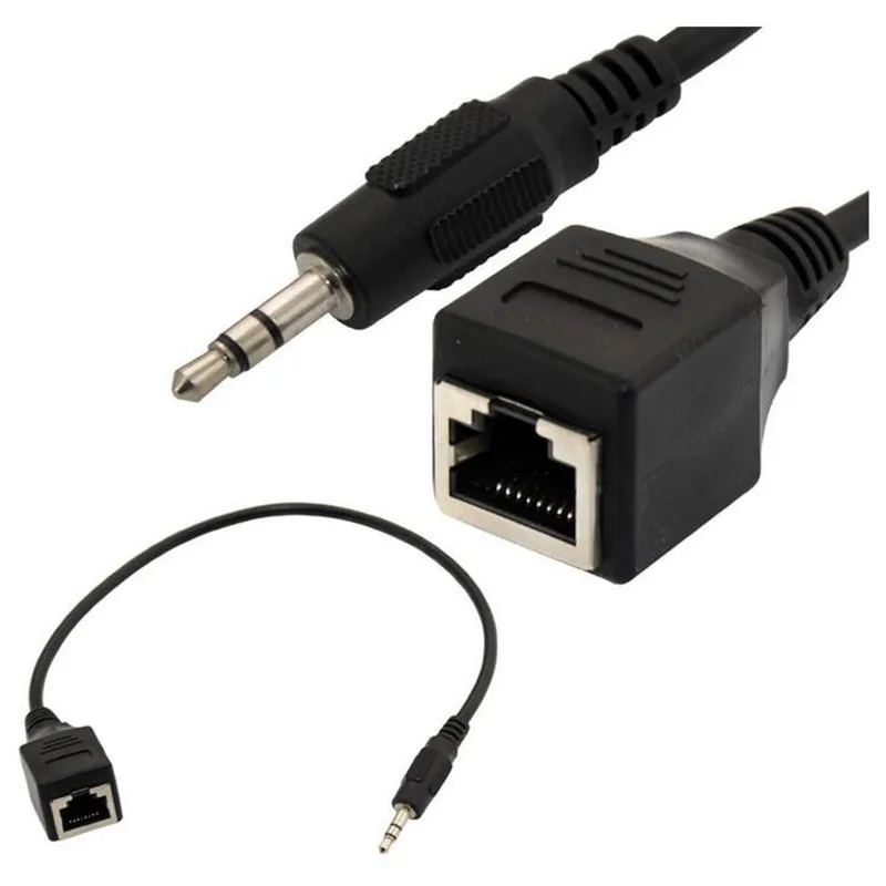 LBSC 3 5 мм 1/8 &quotштекер аудио кабель к RJ45 разъем Ethernet адаптер короткий | Электроника
