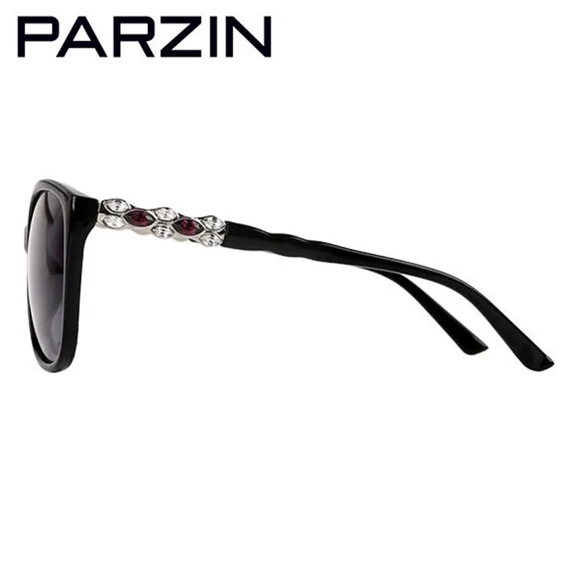 PARZIN Поляризованные солнцезащитные очки Женщины Элегантный Rhinestone Солнцезащитные