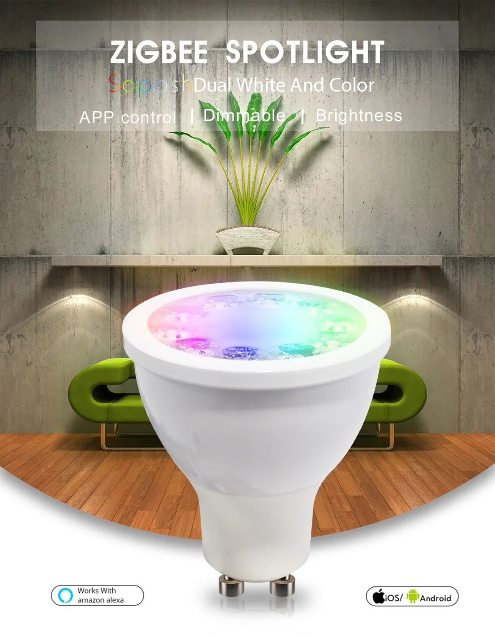 Светодиодная лампа RGB + CCT 5 Вт с управлением через приложение|Светодиодные