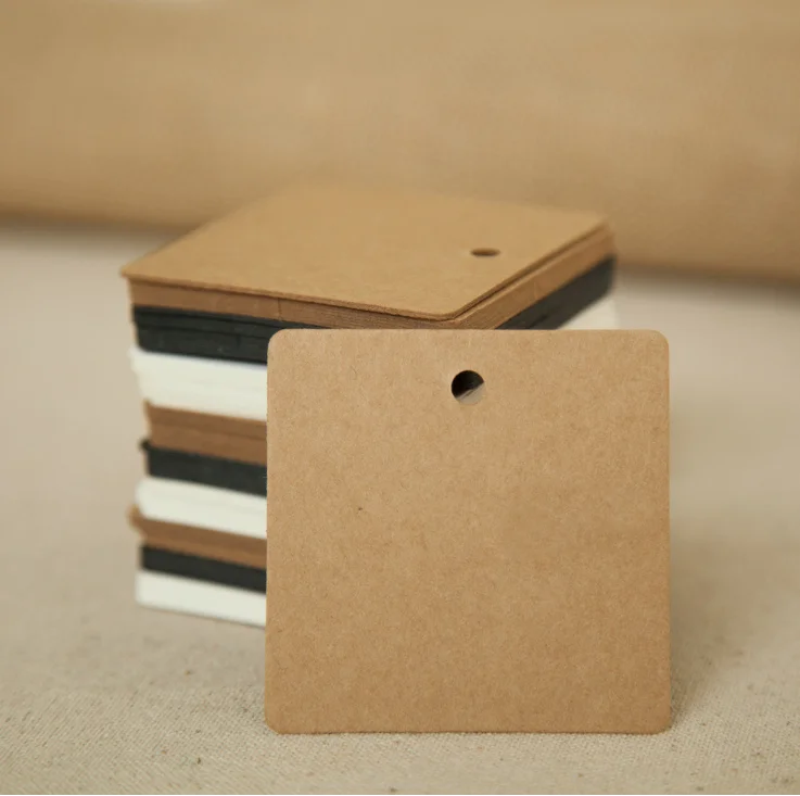 200 х коричневые черные белые бумажные этикетки крафт бумага бирки для