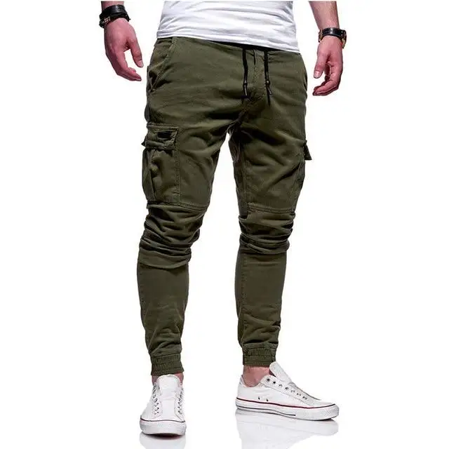 2019 Spring Autumn Solid Casual Men Pants Joggers Slim Hot Sale New Brand Men's Trousers GD1191 | Мужская одежда