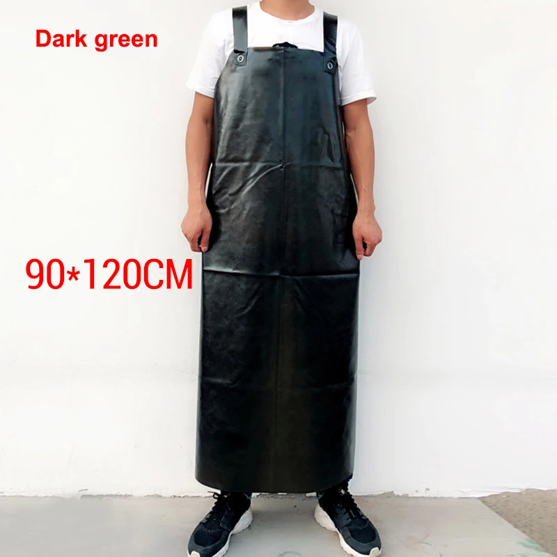 Dark Green90x120 Водонепроницаемый Фартук износостойкий маслостойкий утолщенный рабочие фартуки Анти-кислотные и щелочи промышленный камень Заводская защитная одежда - Цвет: Dark Green90x120