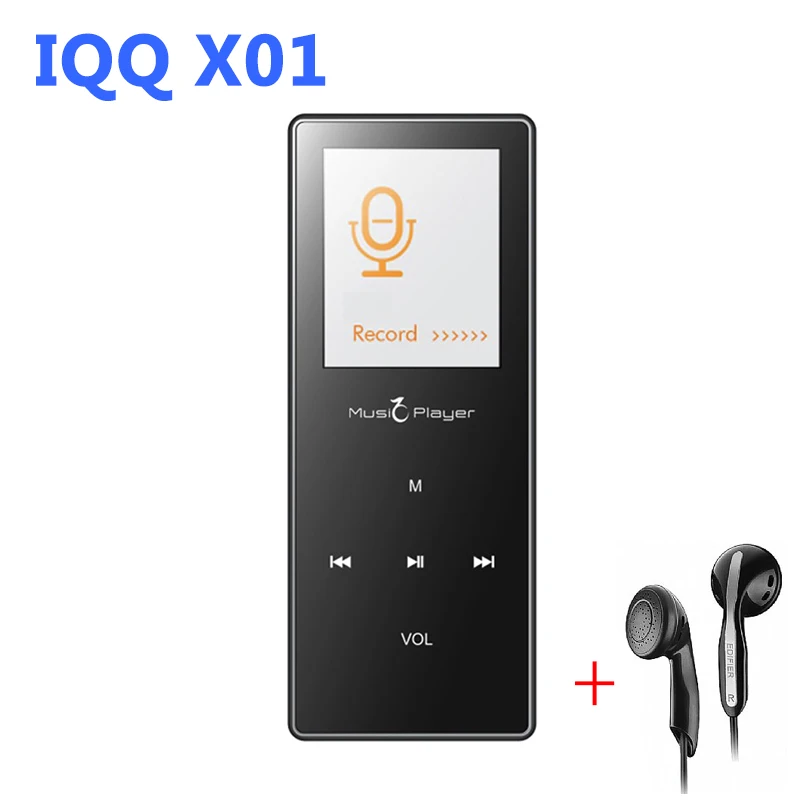 Ультратонкие Сенсорный экран HIFI mp3 плеер Bluetooth Алюминий сплав IQQ X01 с FM записи