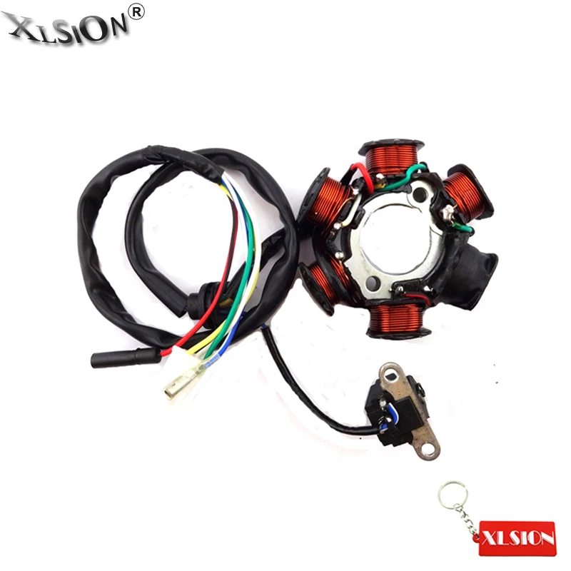 XLSION Aftermarket 50cc статор Магнето катушка с 6 полюсами для GY6 мопед скутер Sunl Roketa Vespa