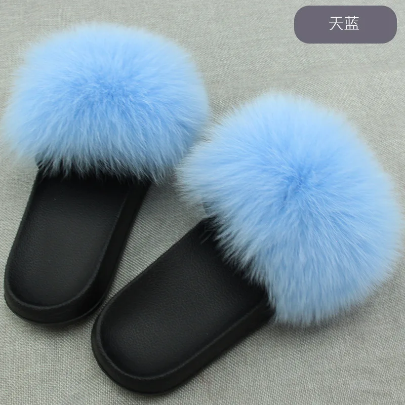 

Women's Furry Slippers Ladies Cute Plush Fox Hair Fluffy Slippers Women's Fur Slippers Winter Warm Slippers for Women Hot