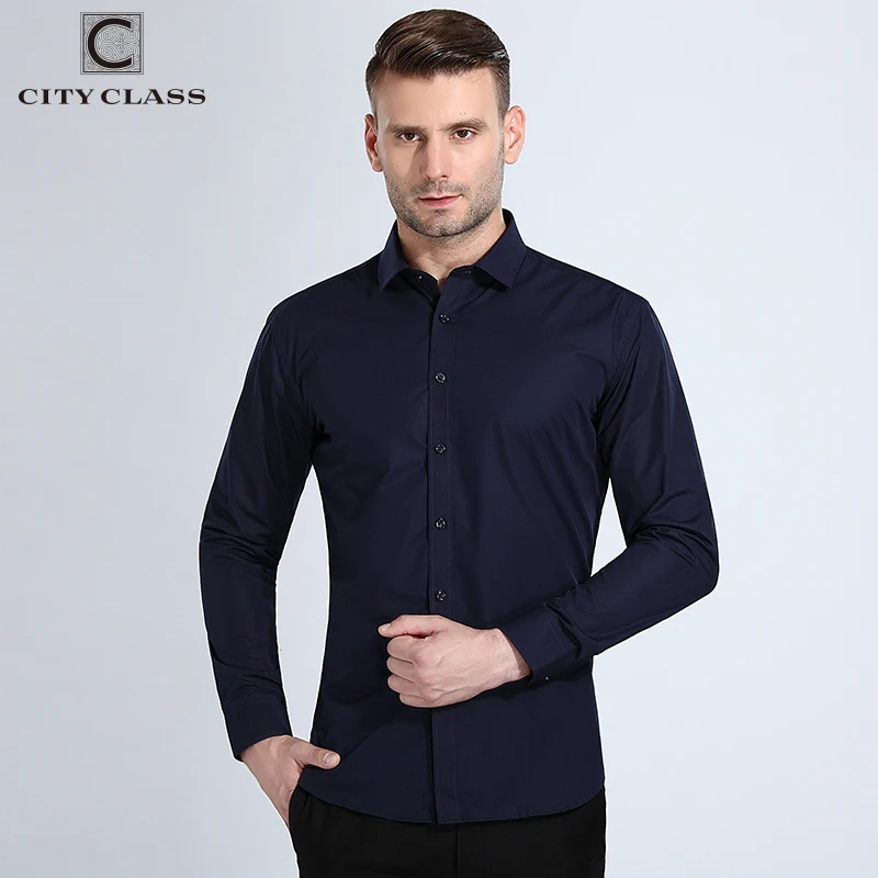 Город класса 2018 мужская одежда рубашка Slim Fit Рубашки для мальчиков Camisa социальной