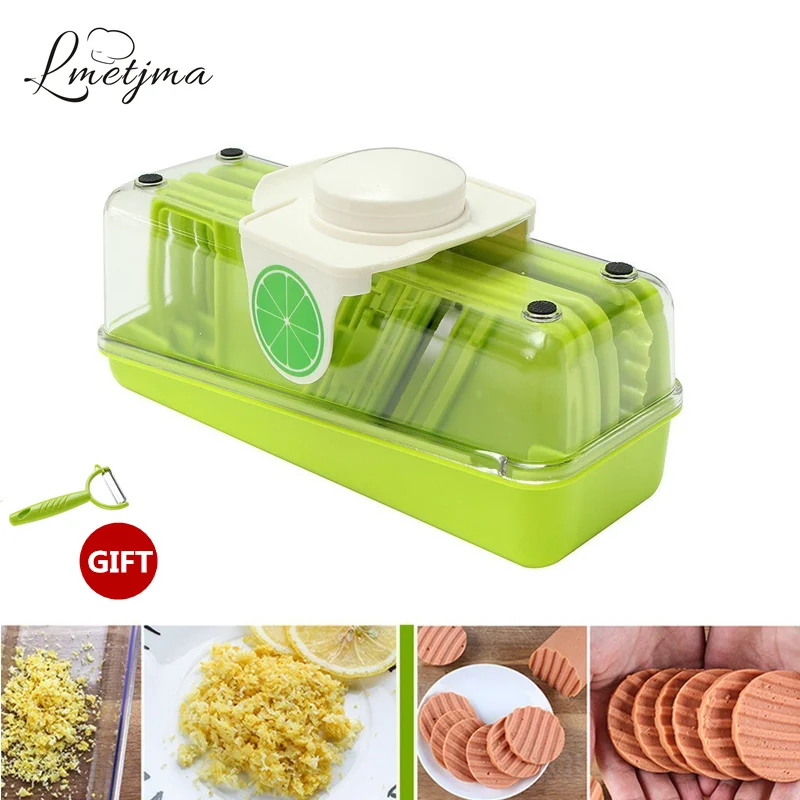 Овощерезка LMETJMA LK0728D регулируемая кухонная Терка с встроенными лезвиями для