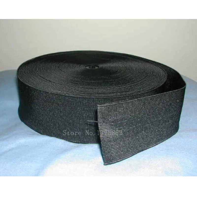 

2" 50mm Black Woven Flat Knitted Elastic Craft Sewing - 5 metres AA7626