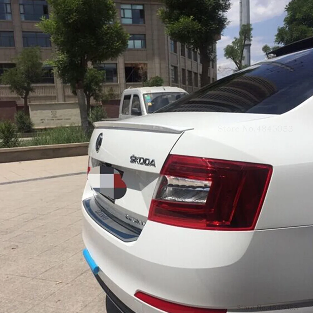 Черный и белый спойлер для Skoda Octavia 2006-2017 автомобильный Стайлинг АБС-пластик