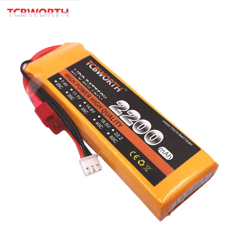 Аккумулятор LiPo 2S 7 4 в 2200 мАч 35C для радиоуправляемых вертолетов самолетов