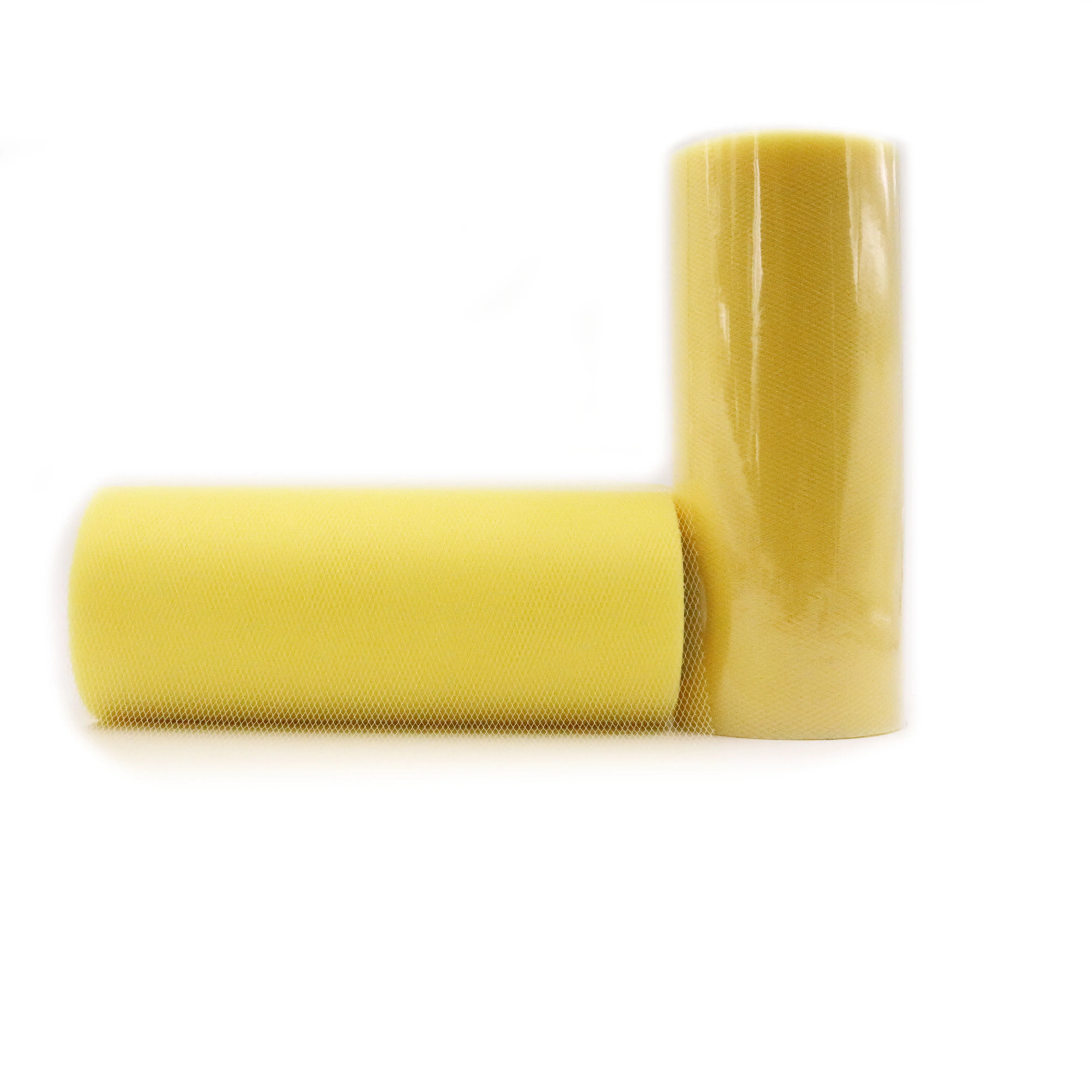 bright yellow 25 ярдов 15 см скрученный тюль белый рулон органзы с фатиновой юбкой Сделай Сам ткань органза юбка-пачка для девочек Baby Shower Декор вечерние поставки - Цвет: bright yellow