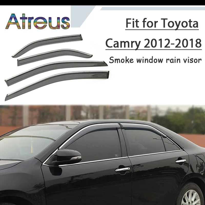 Автомобильный дефлектор для защиты от ветра Atreus 1 комплект ABS дождевой и дымчатый