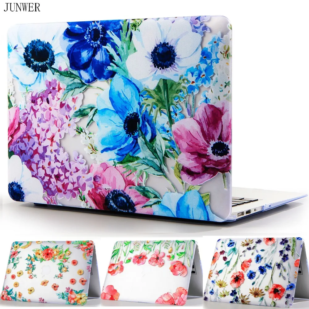 JUNWER новый цветочный чехол для ноутбука APPle MacBook Air Pro Retina 11 12 13 3 15 дюймов с сенсорной