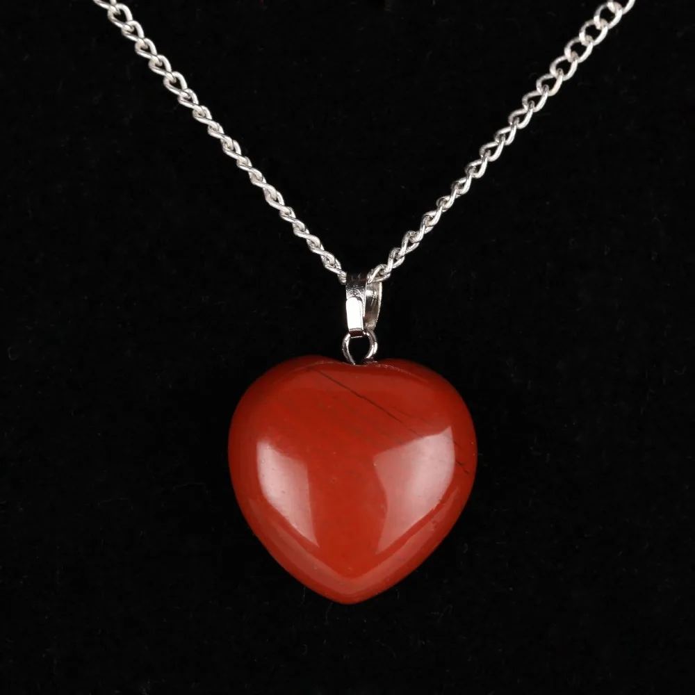 Природный Розовый Кварц Точка Ожерелье Сердце Кристалл Фиолетовый Камень Neckalce