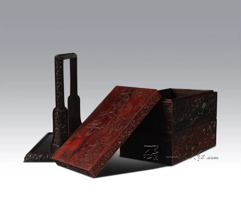 Китайская классическая переноска еды ручные корзины из красного дерева Carven