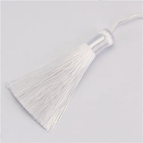 White Tassel Fringe 12 шт Ice шелк против морщин кисточки подвеска «сделай сам» Материал Цвет шнур пышные кисточки отделкой вечерние одежды шторы декоративные кисточкой - Цвет: White Tassel Fringe