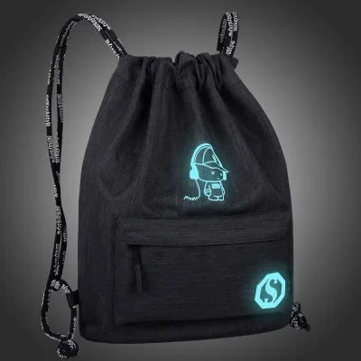 Модные мужские оксфорды мешки Drawstring Повседневное рюкзак Для женщин мультфильм