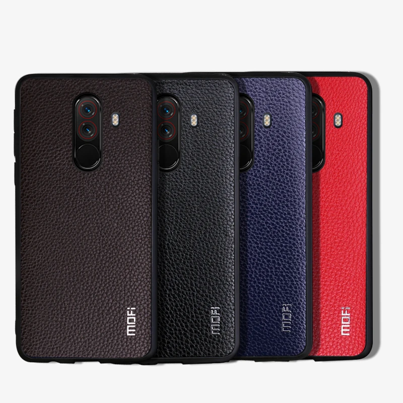 Чехол Pocophone F1 для Xiaomi Pocophone F1 Чехол обложка на заднюю панель из искусственной кожи деловой стиль для Xiaomi Poco f1 чехол красный 5,99"