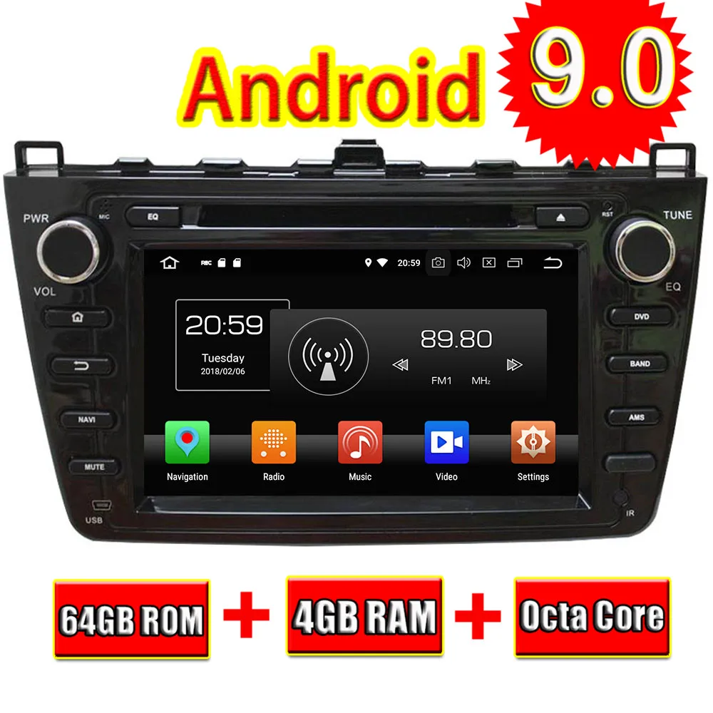 Автомобильный GPS навигатор TOPNAVI Восьмиядерный Android 9 0 для MAZDA 6 Mazda Ruiyi Ultra 2008 2009 2010 2011