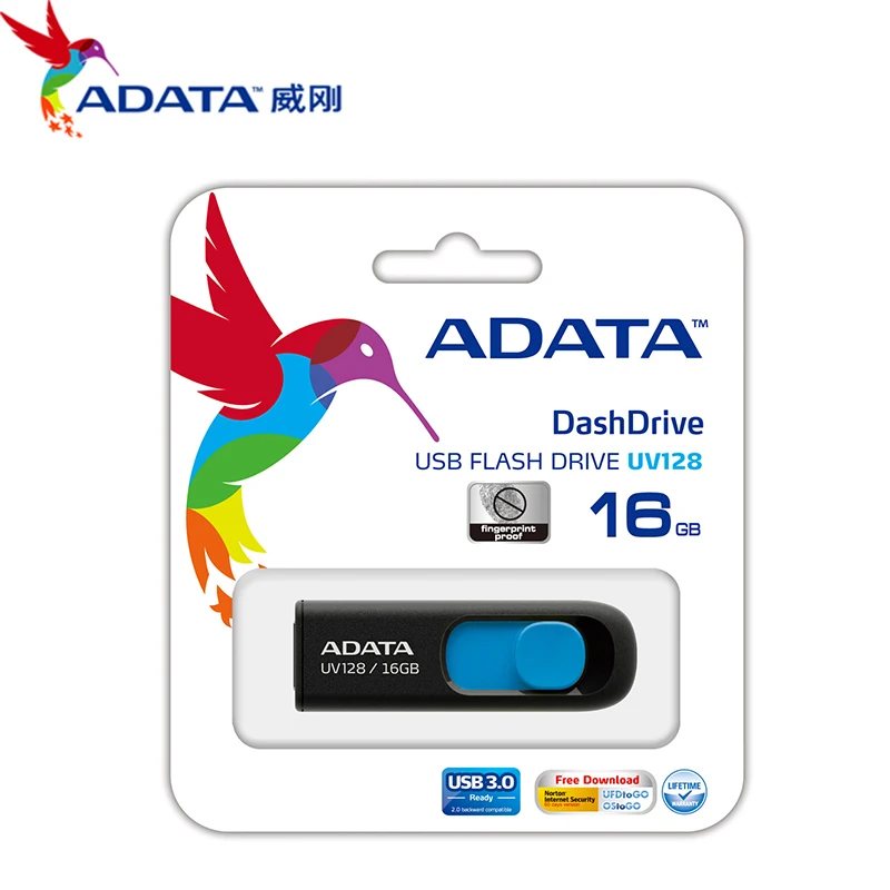 Абсолютно новая мода ADATA UV128 высокоскоростной флеш накопитель USB 3 0 64GB 32GB 16GB Memory Stick