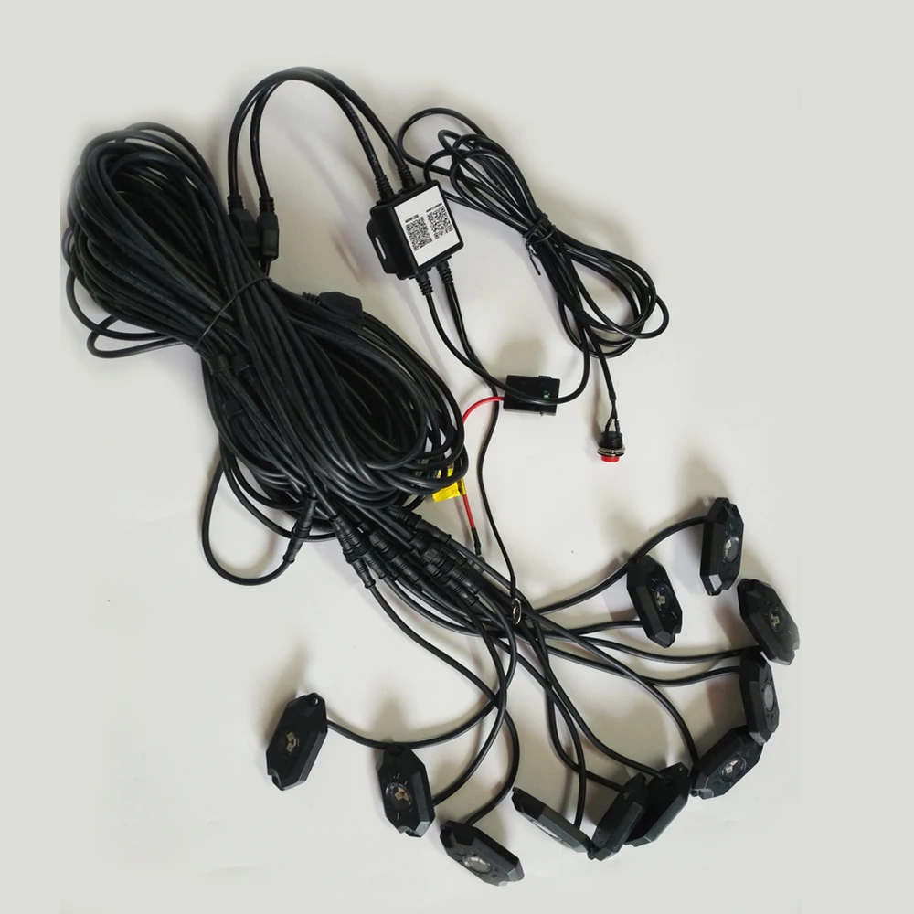 12 стручков RGB Led Rock Lights многоцветный с Bluetooth App Control комплект проводки музыкальная
