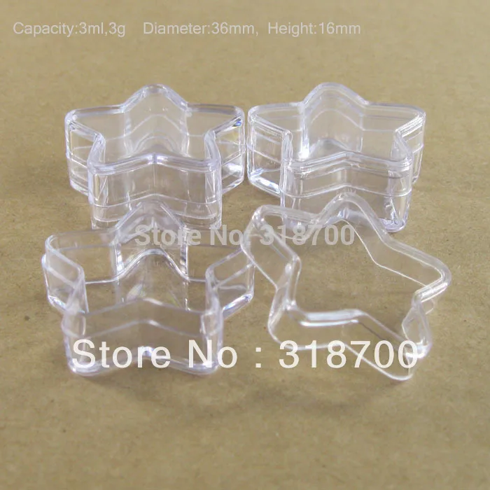100pcs 5g Refillable Empty Star Clear Make Up Cream Jar pot containers  5cc Cosmetic Packing