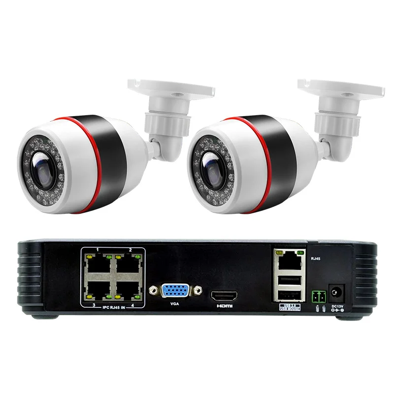 Камера видеонаблюдения KERUI 4 канала POE NVR 1080P 2 МП Full HD с поддержкой ONVIF|Система