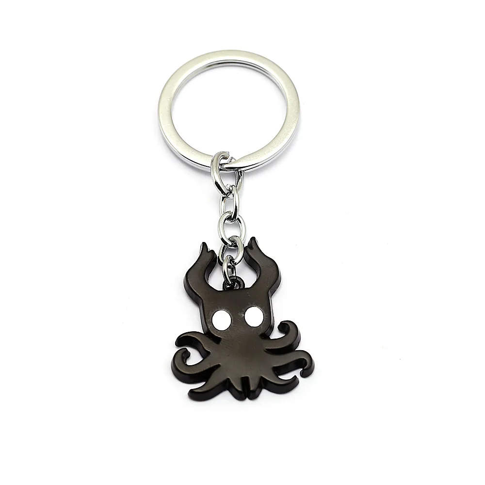 Game Hollow Knight Cosplay Keychain Keyring Accessories Enamel Key Chain Octopus Pendant Necklace Leather Choker KeyChains | Украшения и