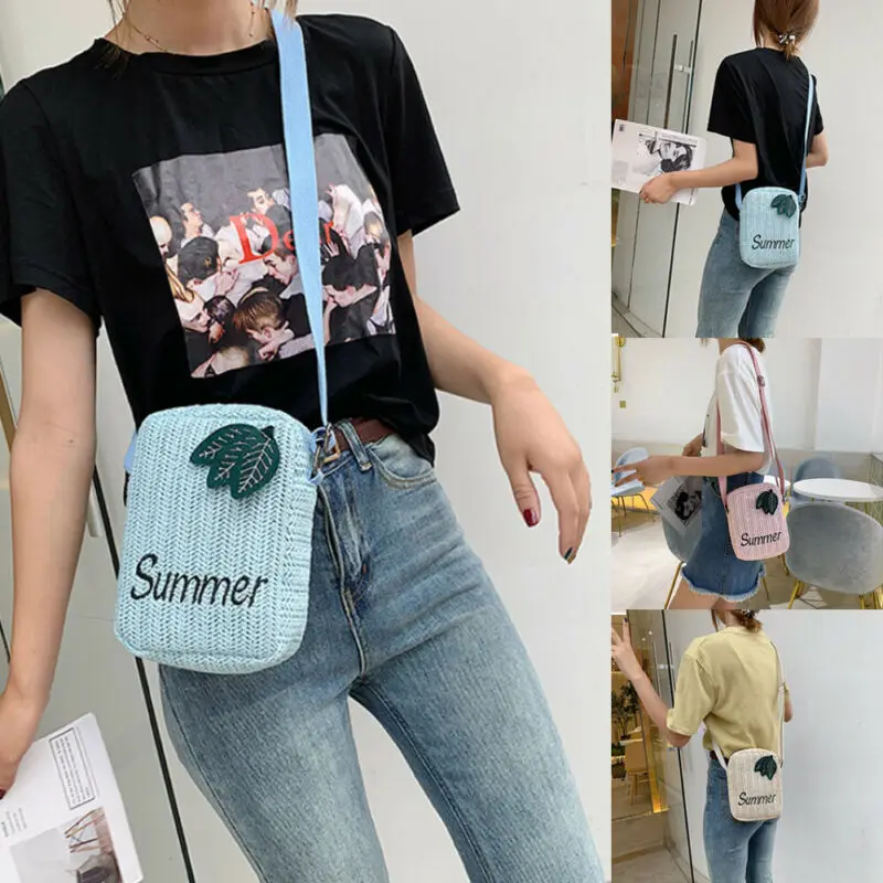 Женская богемная сумка плетеная круглая из ротанга летние пляжные сумки через