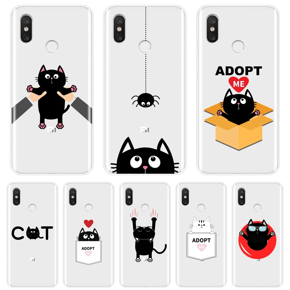 Kawaii Забавный милый чехол для телефона с кошкой Xiaomi MI 5 5C 5S 5X 6 6X Plus мягкий