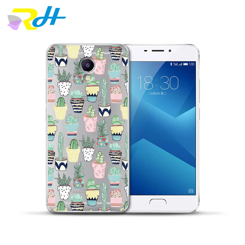 Ультратонкий силиконовый мягкий чехол для Meizu M3 M5c M5s M6 Note Pro6 U10 U20 из ТПУ С КАКТУСОМ