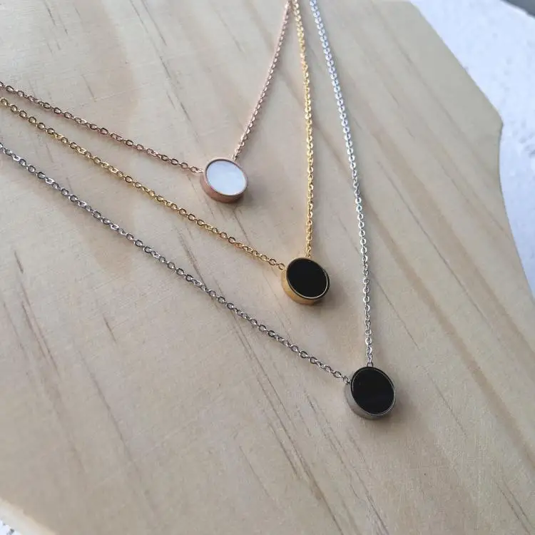 Двухсторонний Круглый Кулон YUN RUO из розового золота и серебра ожерелье титановой