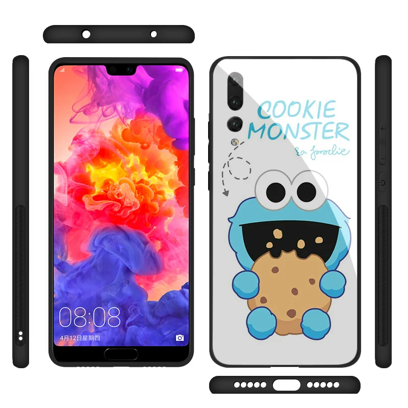 Стеклянный чехол Lavaza Elmo из ТПУ с изображением печенья монстра для Huawei Mate 20 P10 P20 P30