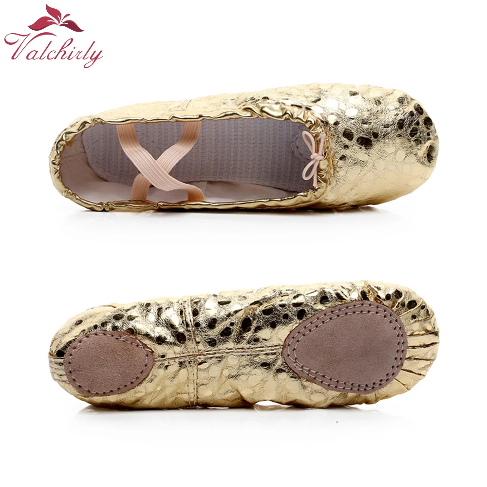 Балетные детские танцевальные туфли с мягкой подошвой кошачьими крапанами для