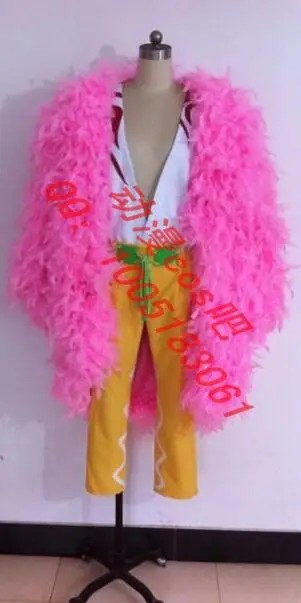 2017 Anime One Piece Donquixote Doflamingo Cosplay Costume Female Style Tailor Made