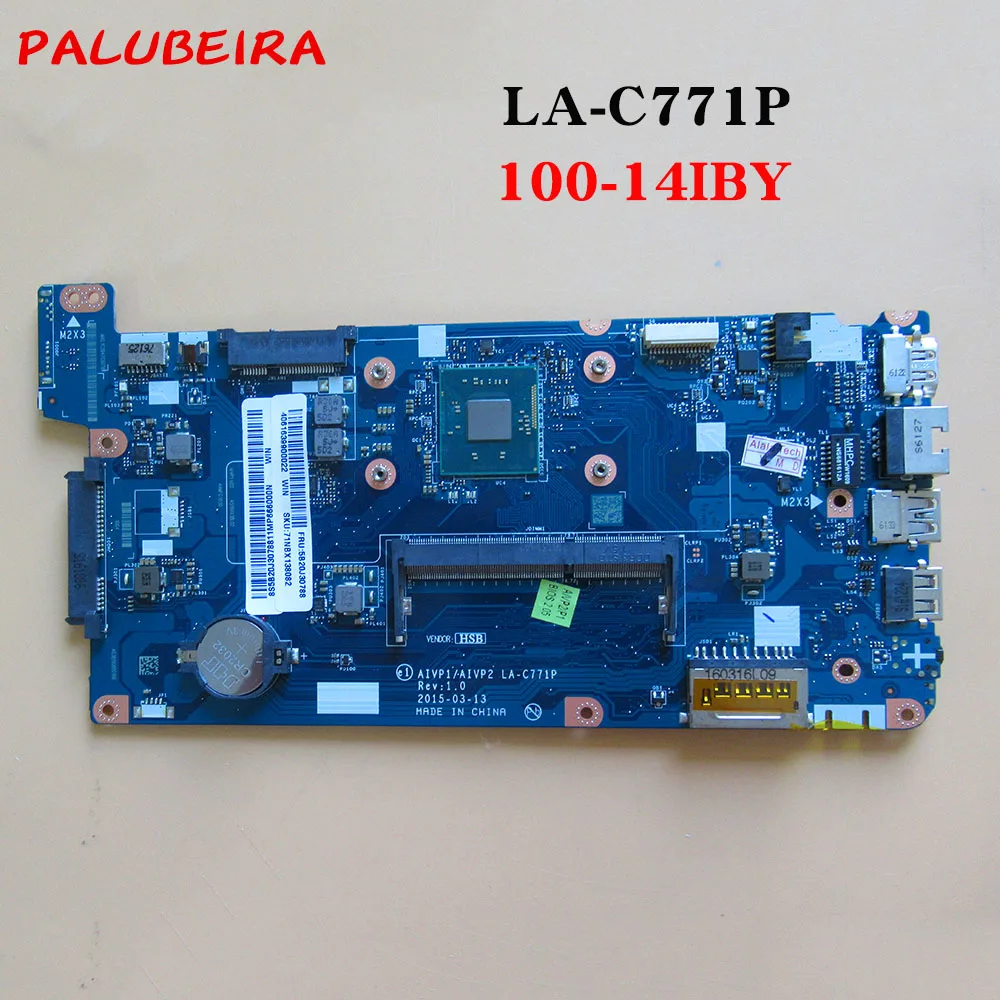 PALUBEIRA 100-14IBY Mainboard For Lenovo Laptop Motherboard LA-C771P WITH CPU Test Work 100% | Компьютеры и офис