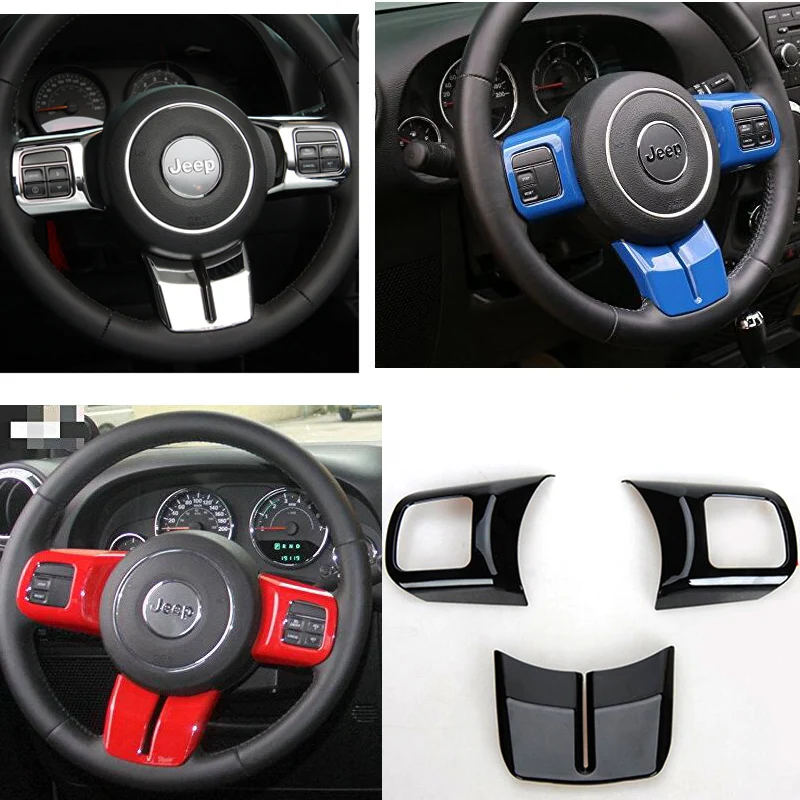 Автомобильные наклейки накладка на руль 2011 2016 Jeep Wrangler Jk Sahara Rubicon & Compass Patriot Set|car