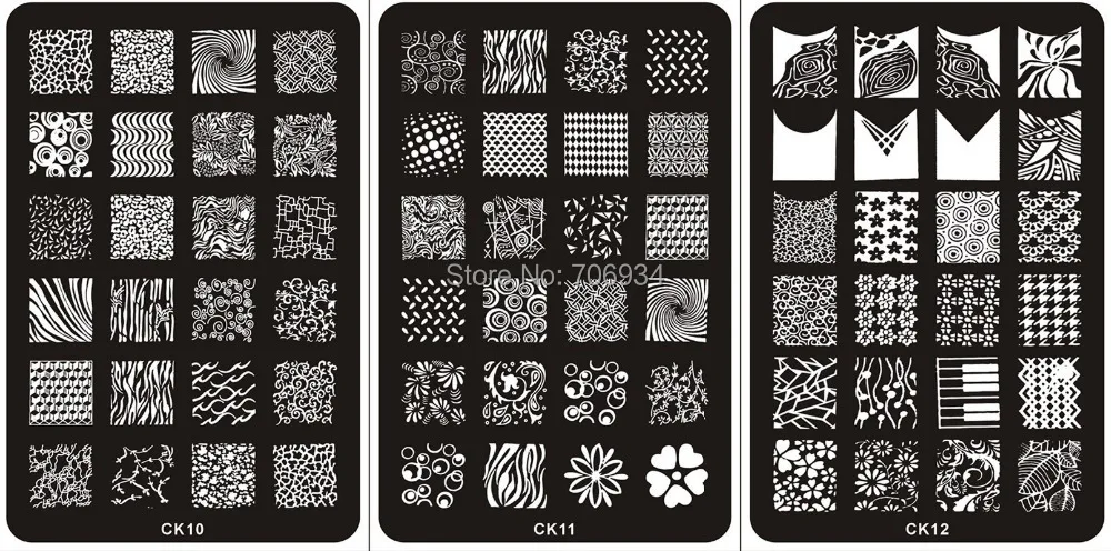 3 шт. пластины для стемпинга ногтей|konad nail plates|plate stampernail stamping plates |