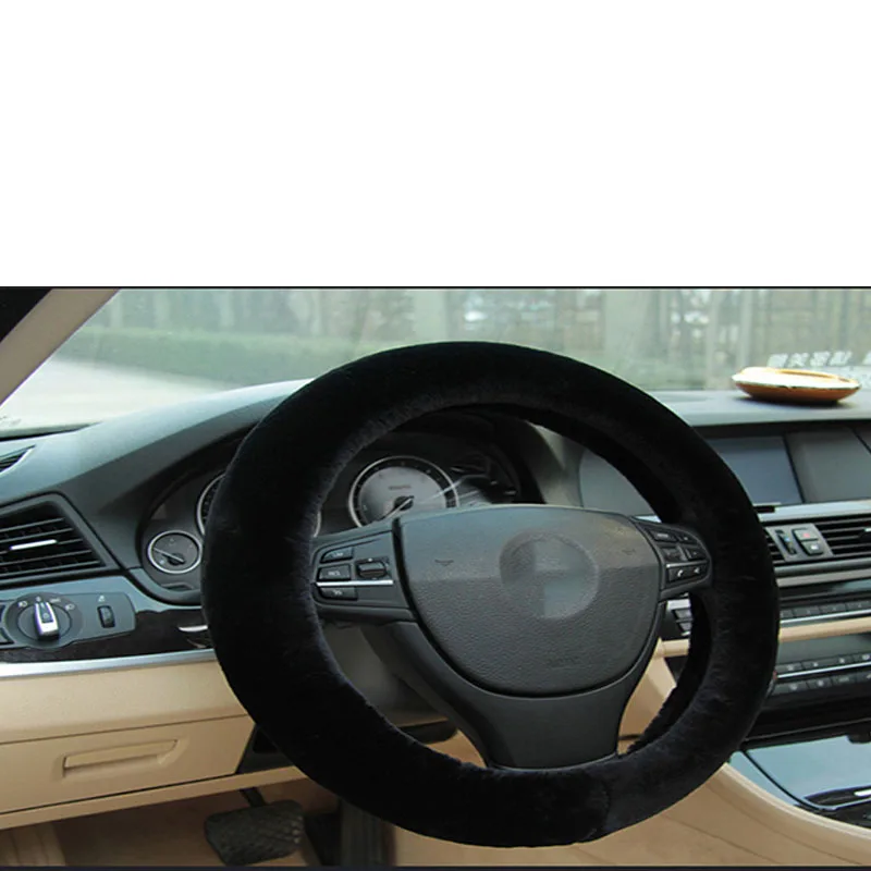 black Нескользящий автомобильный чехол на руль для Volkswagen VW Polo Passat B5 B6 CC Golf 4 5 6 7 Touran T5 Tiguan Bora Scirocco - Название цвета: black